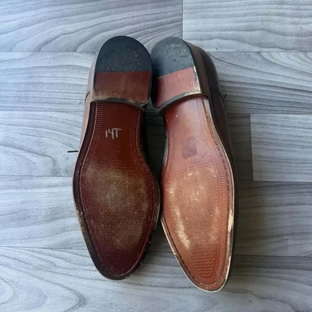 Express Brown Leather Cap Toe Oxford Dress Shoes